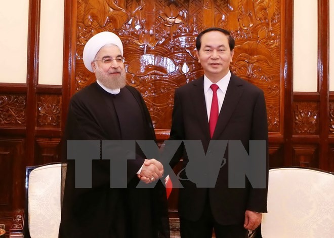 Президент Вьетнама устроил прием в честь президента Ирана - ảnh 1